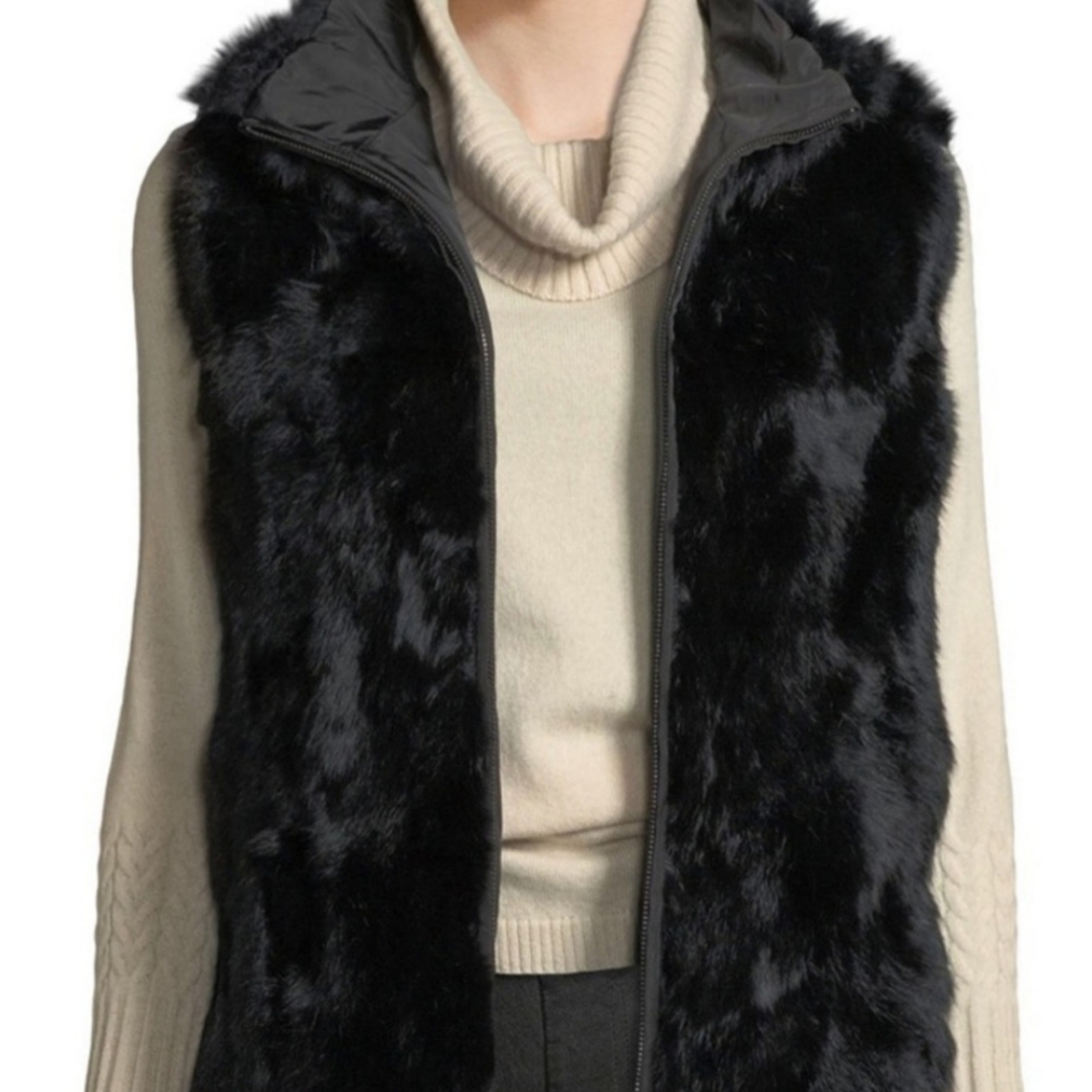 Black Fur Vest